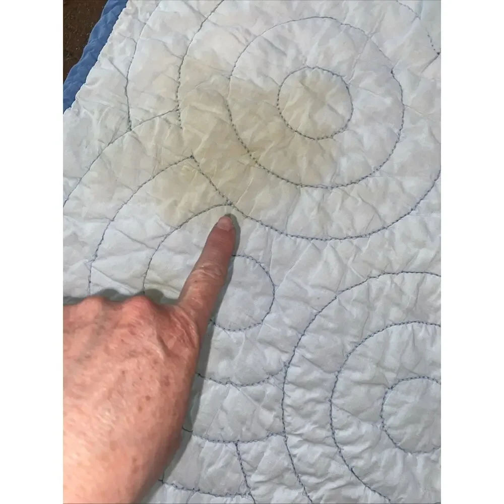 Vintage Hand Sewn Quilt LONE STAR 74”x 72” Square Flaws See Pics & Read On